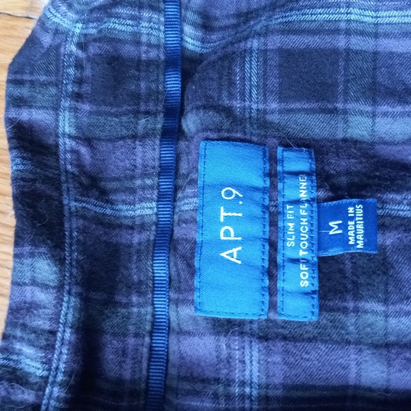 Apt. 9 Slim-fit Plaid Brushed Flannel Button-down Shirt sz M - Picture 4 of 5